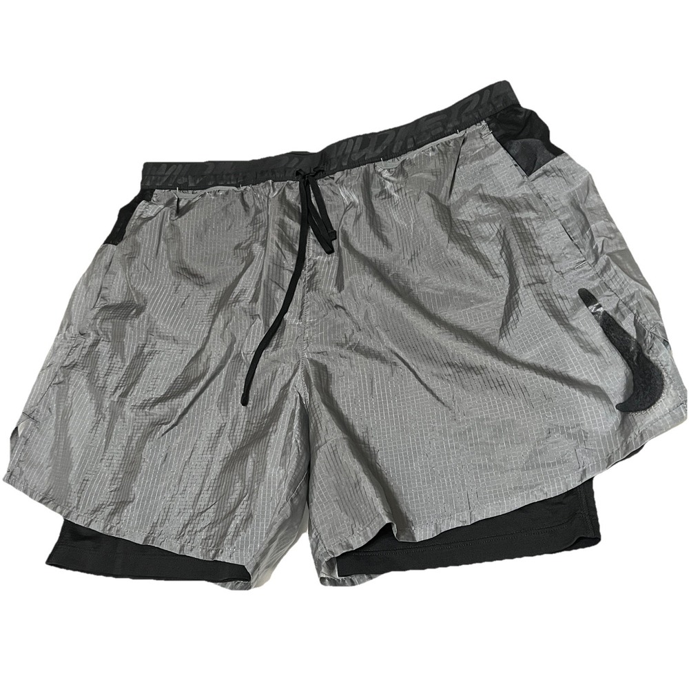 Nike Dri-Fit Wild Run Flex Performance Shorts Grey Black Men Size XL DD5361-045